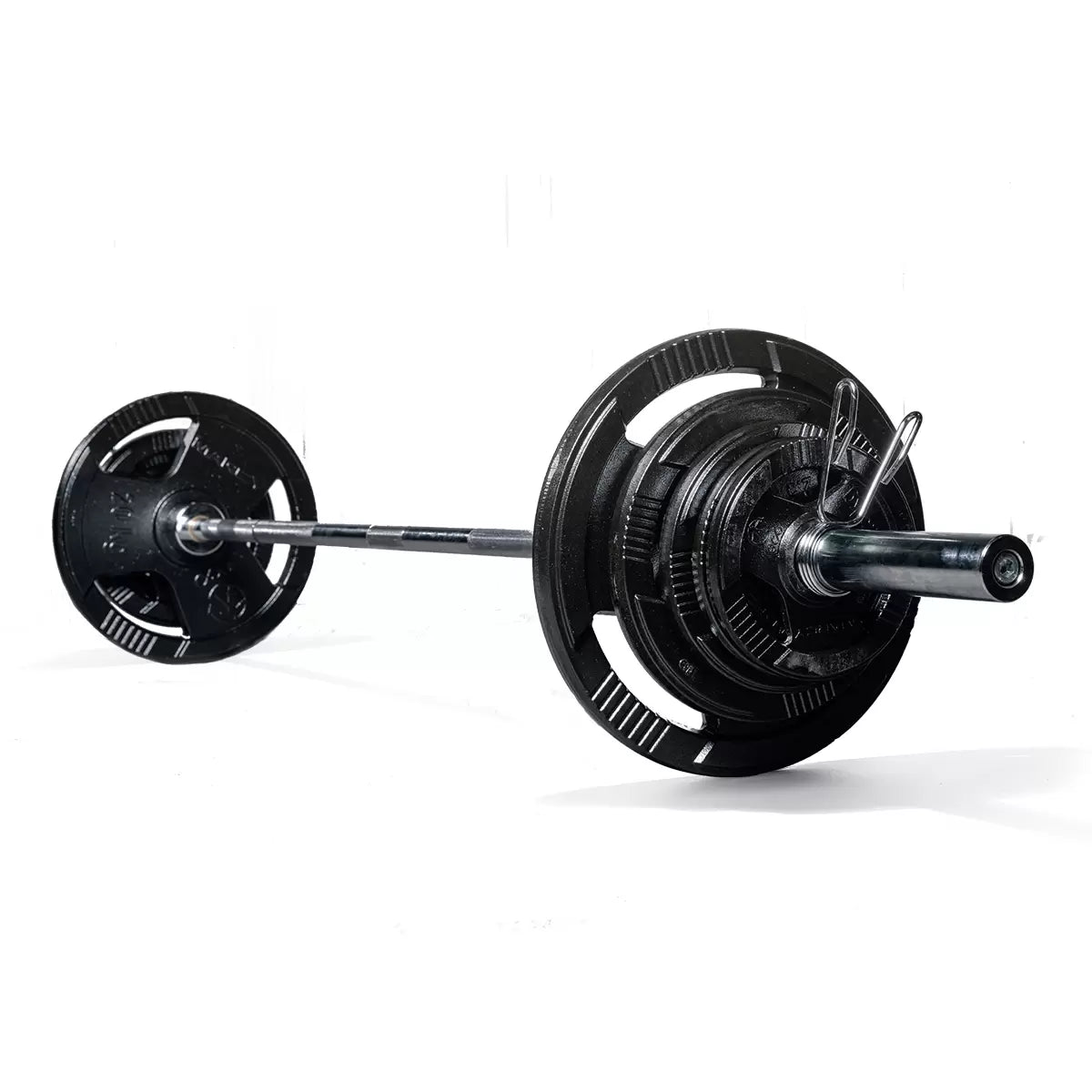 Marcy Eco Olympic 100kg Weight Set with 7ft Barbell – Made in Britain | Home Gym Strength Training