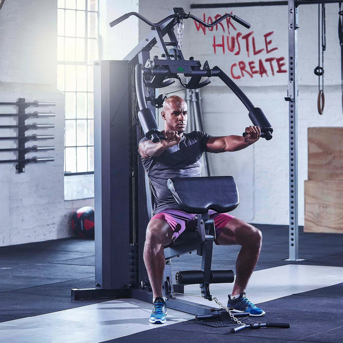 Adidas 100kg (220lb) Performance Home Gym – Weight Stack Home Gym Full Body Workout