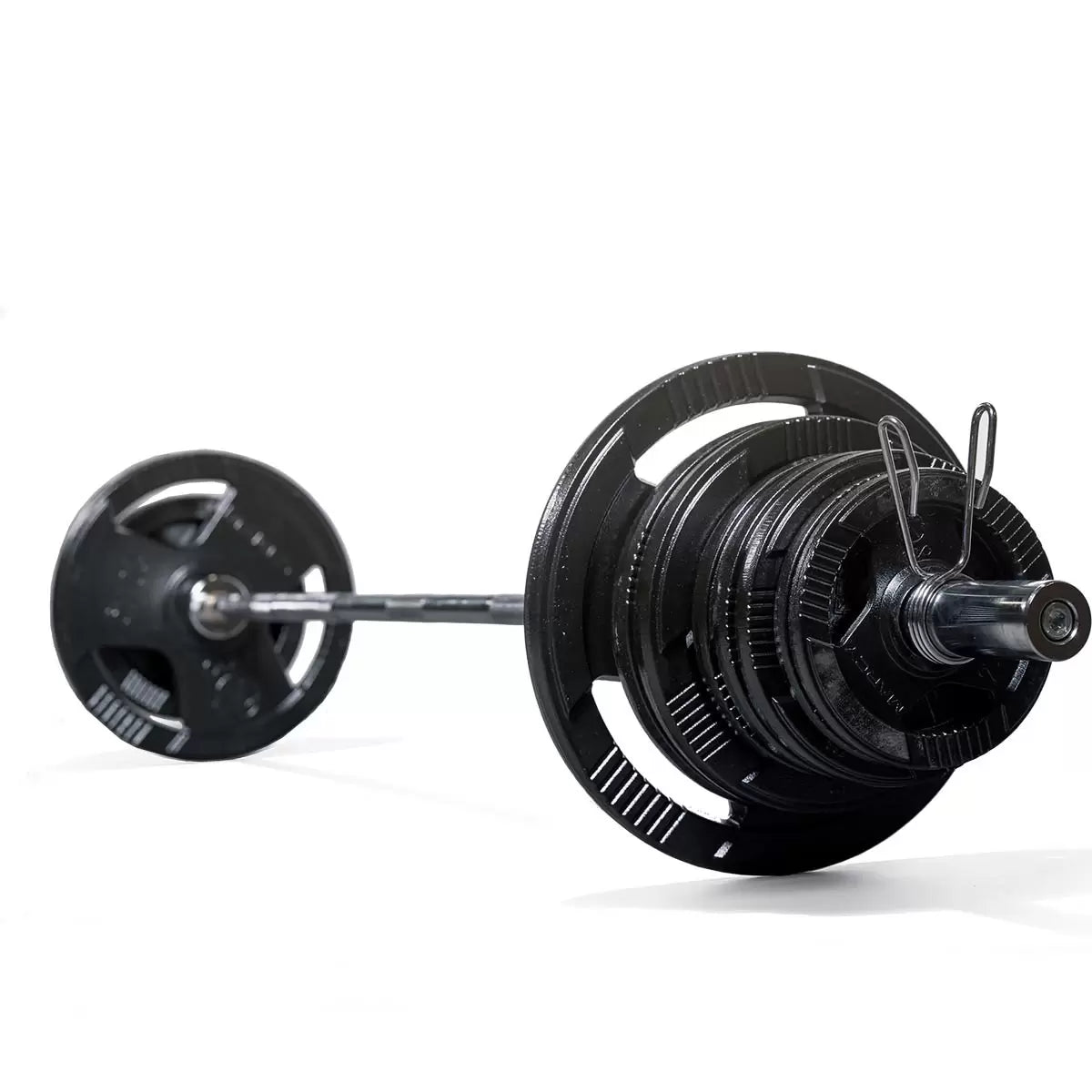 Marcy Eco Olympic 140kg Weight Set with 7ft Barbell – Made in Britain | Home Gym Strength Training