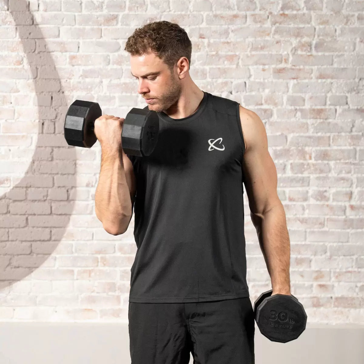 Centr 210lbs (95kg) Rubber Dumbbell Set with Weight Rack Home Gym
