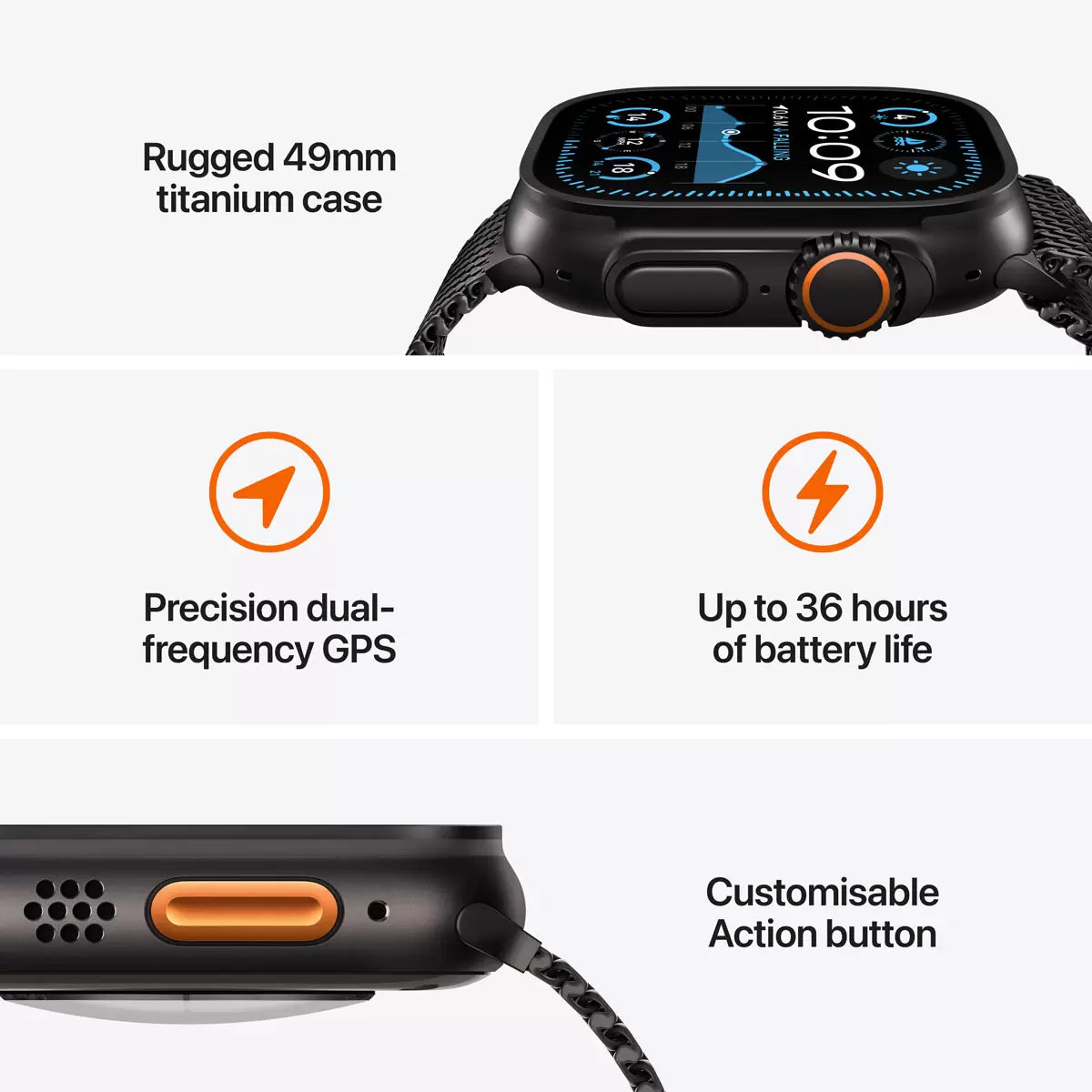 Apple Smart Watch Ultra 2 (GPS + Cellular) – 49mm Titanium Case with Natural Titanium Milanese