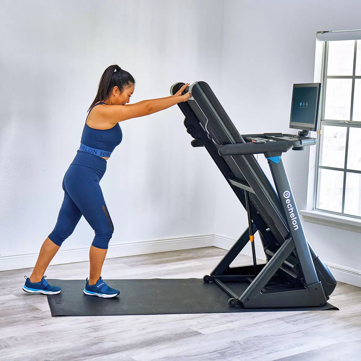 Installed Echelon Stride 4S+ Treadmill - Compact Treadmill for Home