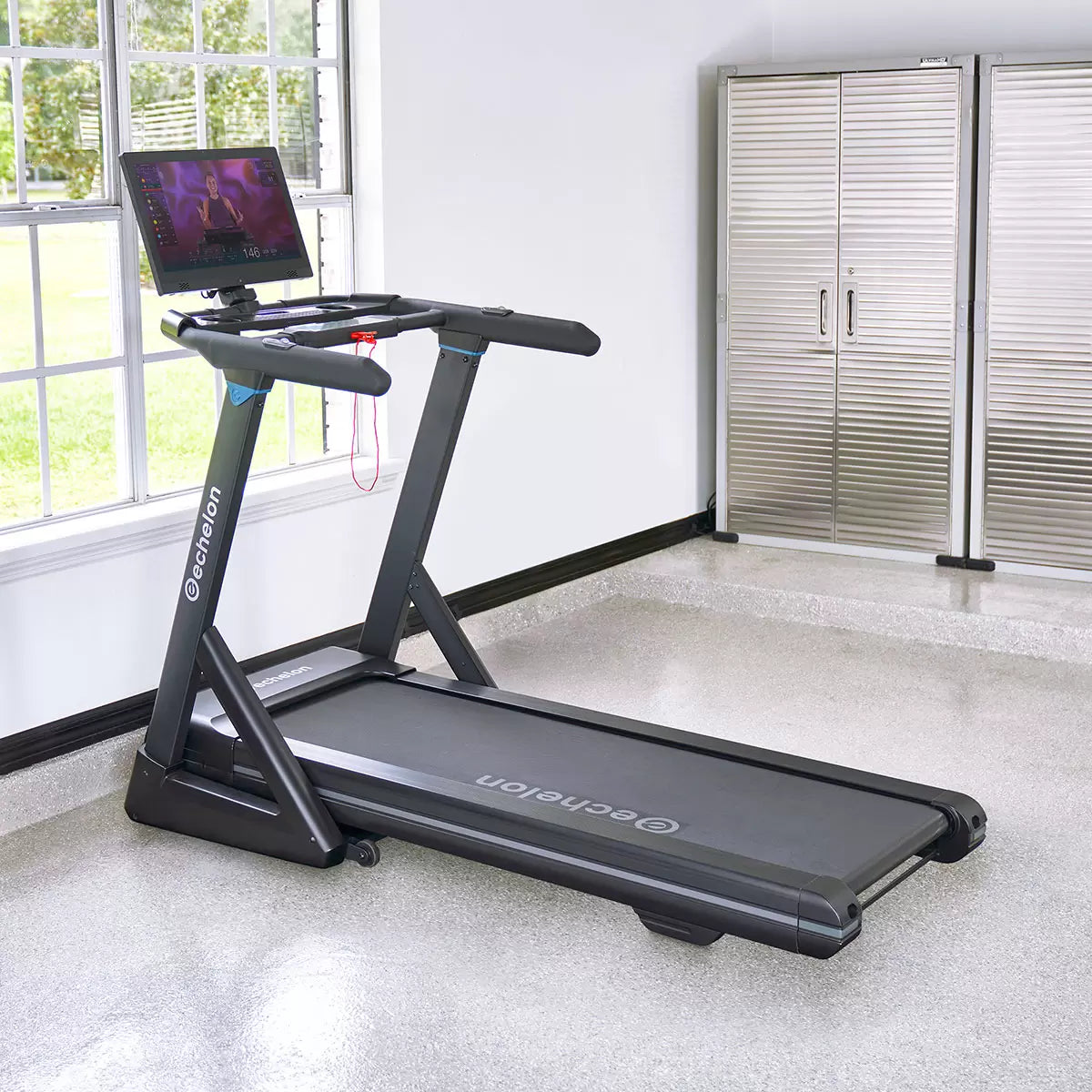 Installed Echelon Stride 4S+ Treadmill - Compact Treadmill for Home