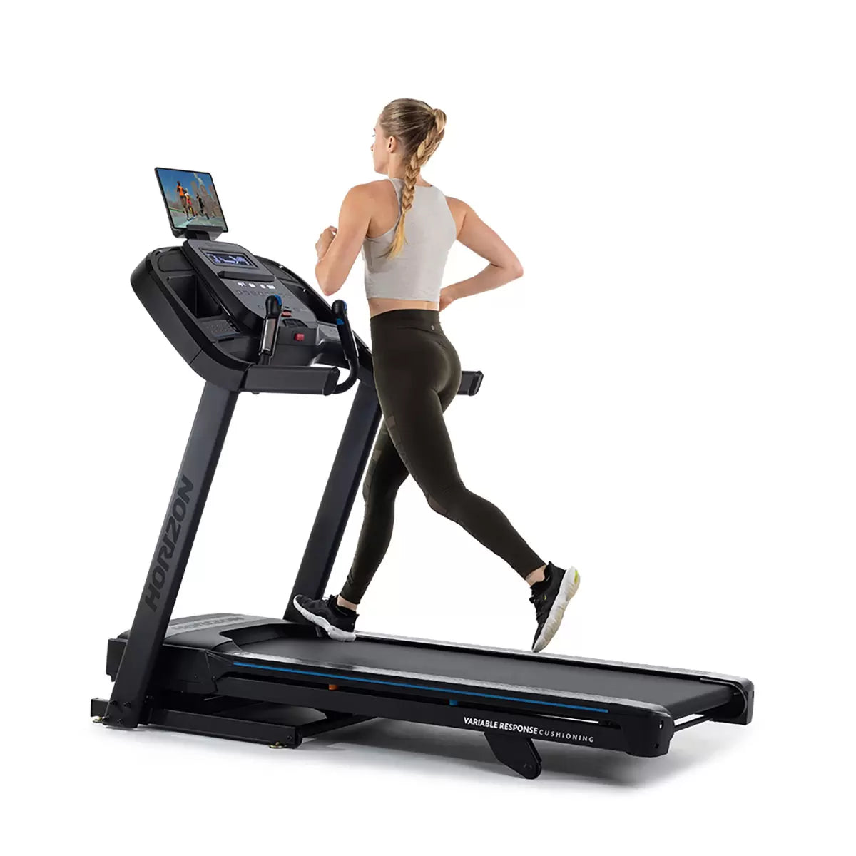 Installed Horizon Treadmill 7.0 AtZone with Protective Floor Mat