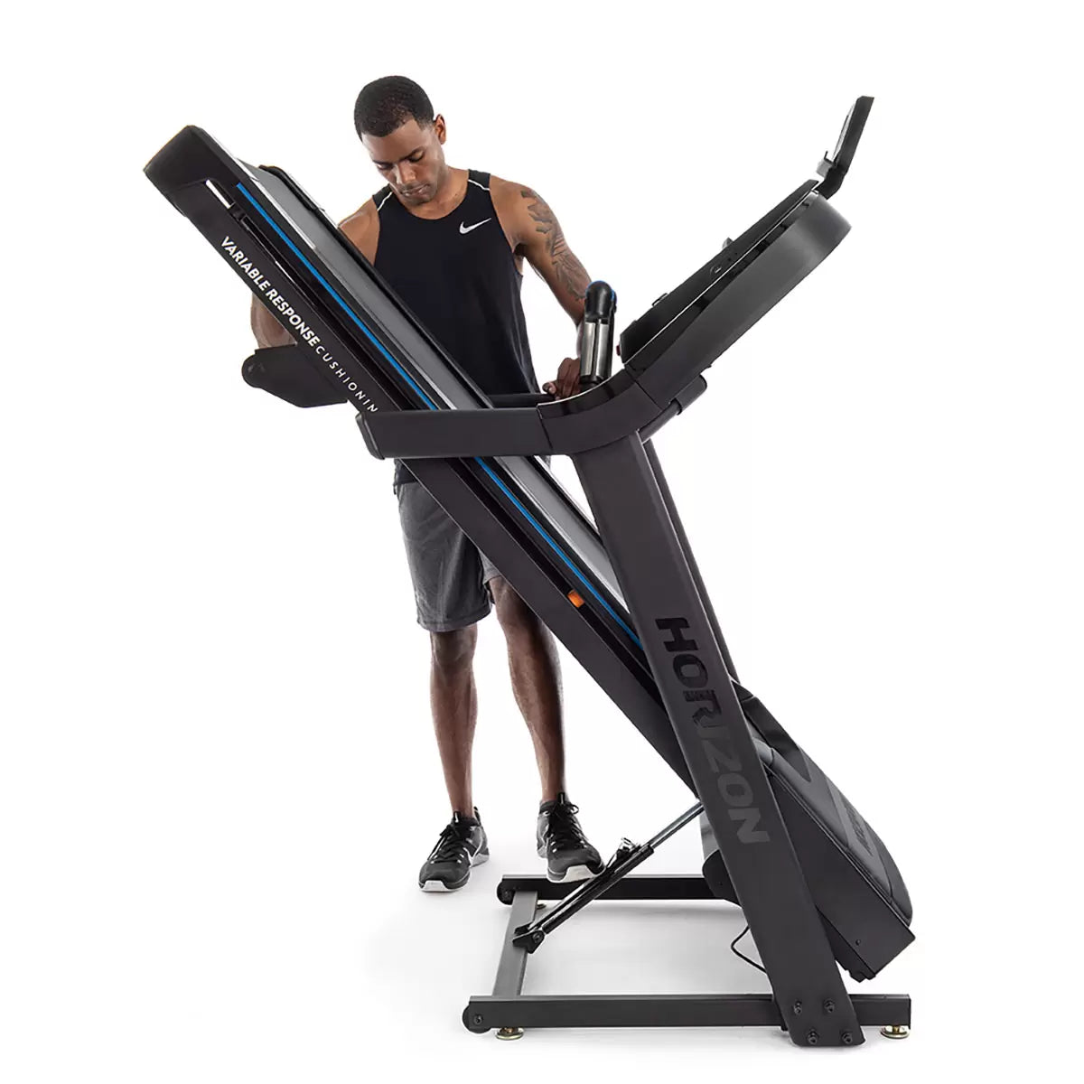 Installed Horizon Treadmill 7.0 AtZone with Protective Floor Mat