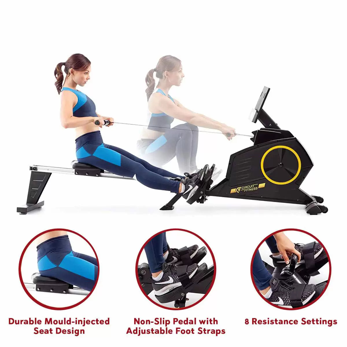 Circuit Fitness 986RW Deluxe Magnetic Fitness Folding Rowing Machine