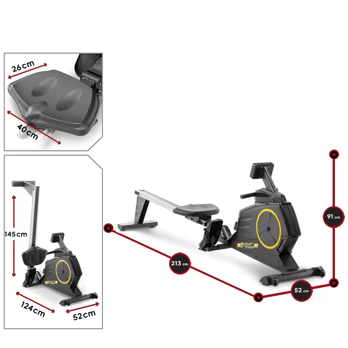 Circuit Fitness 986RW Deluxe Magnetic Fitness Folding Rowing Machine