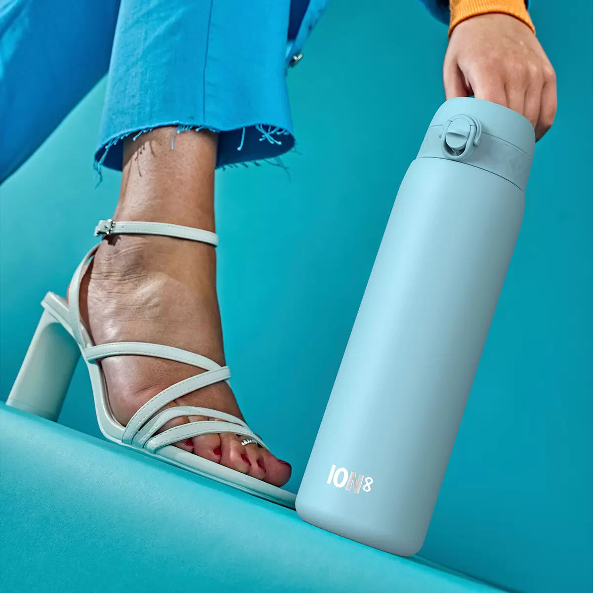 Ion8 Stainless Steel Water Bottle 1.2L, 2 Pack in Two Colour Combinations