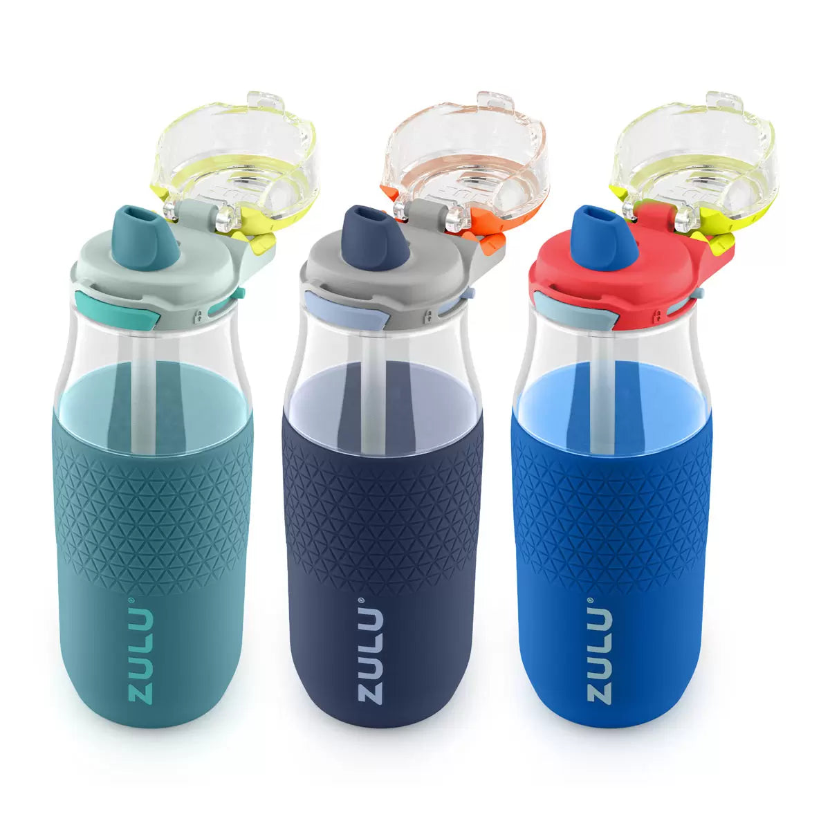Zulu Tritan 511ml BPA-Free Water Bottle - 3 Pack Leakproof & Reusable
