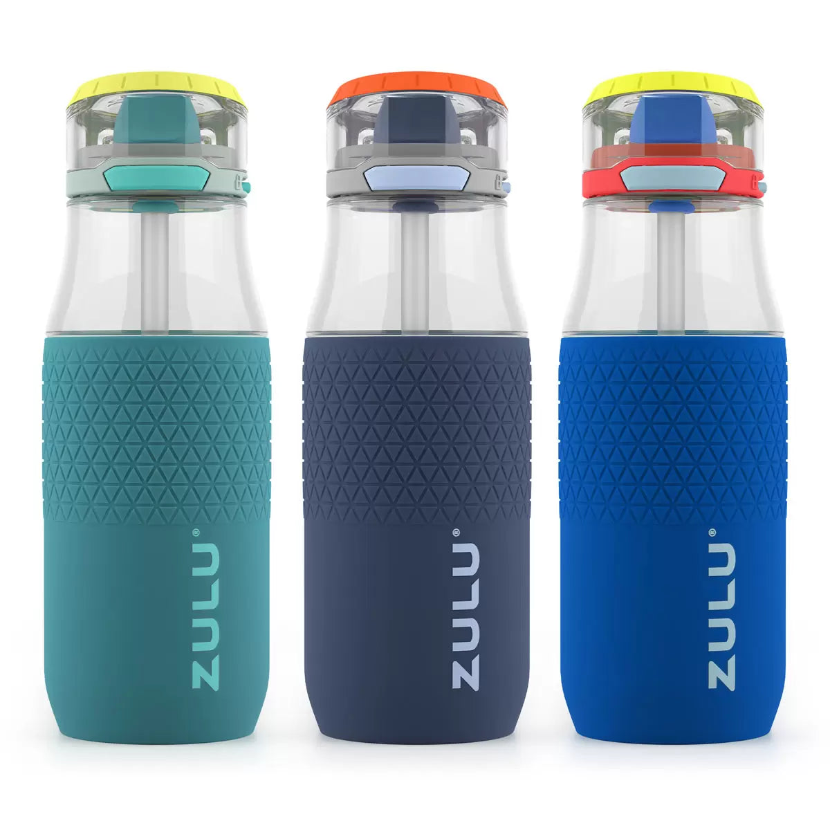 Zulu Tritan 511ml BPA-Free Water Bottle - 3 Pack Leakproof & Reusable