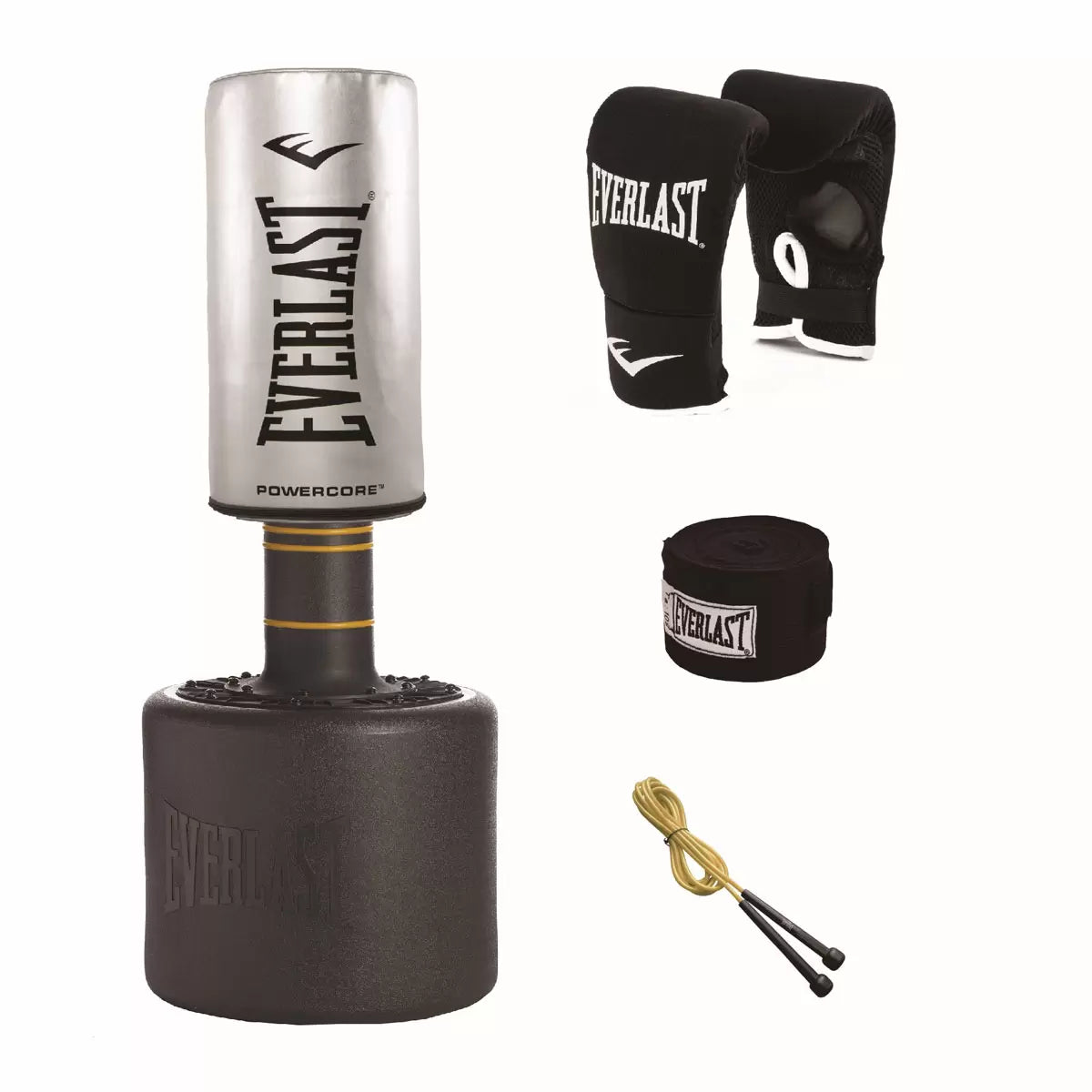 Everlast Powercore Free Standing Punch Bag Kit Complete Boxing Workout Setup