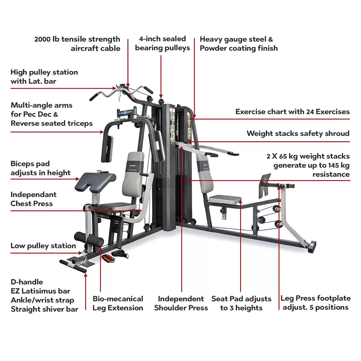Marcy GS99 Dual Stack Home Multi Gym – Full Body Home Workout Station