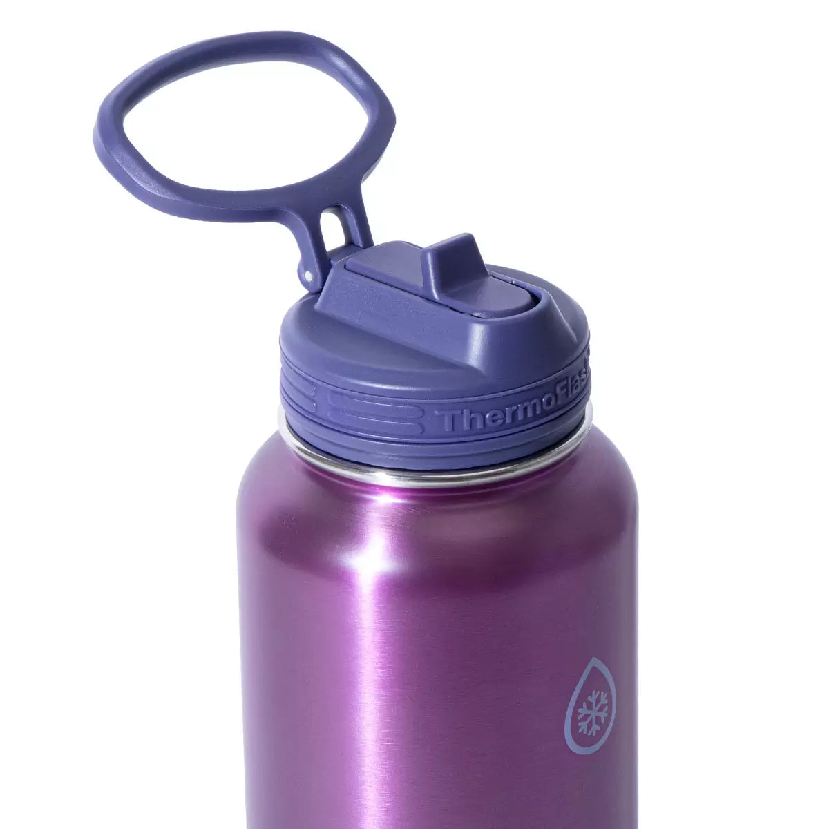 ThermoFlask Stainless Steel Water Bottle 1.2L, 2 Pack in Green & Purple Colour