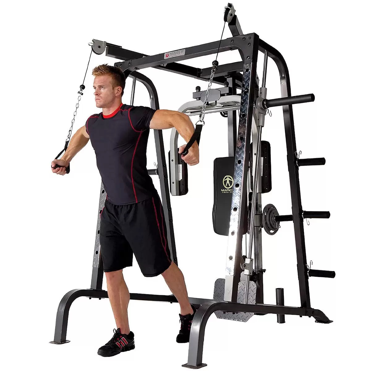 Marcy MD-9010G Deluxe Smith Machine – Marcy Home Gym for Full Body Workouts