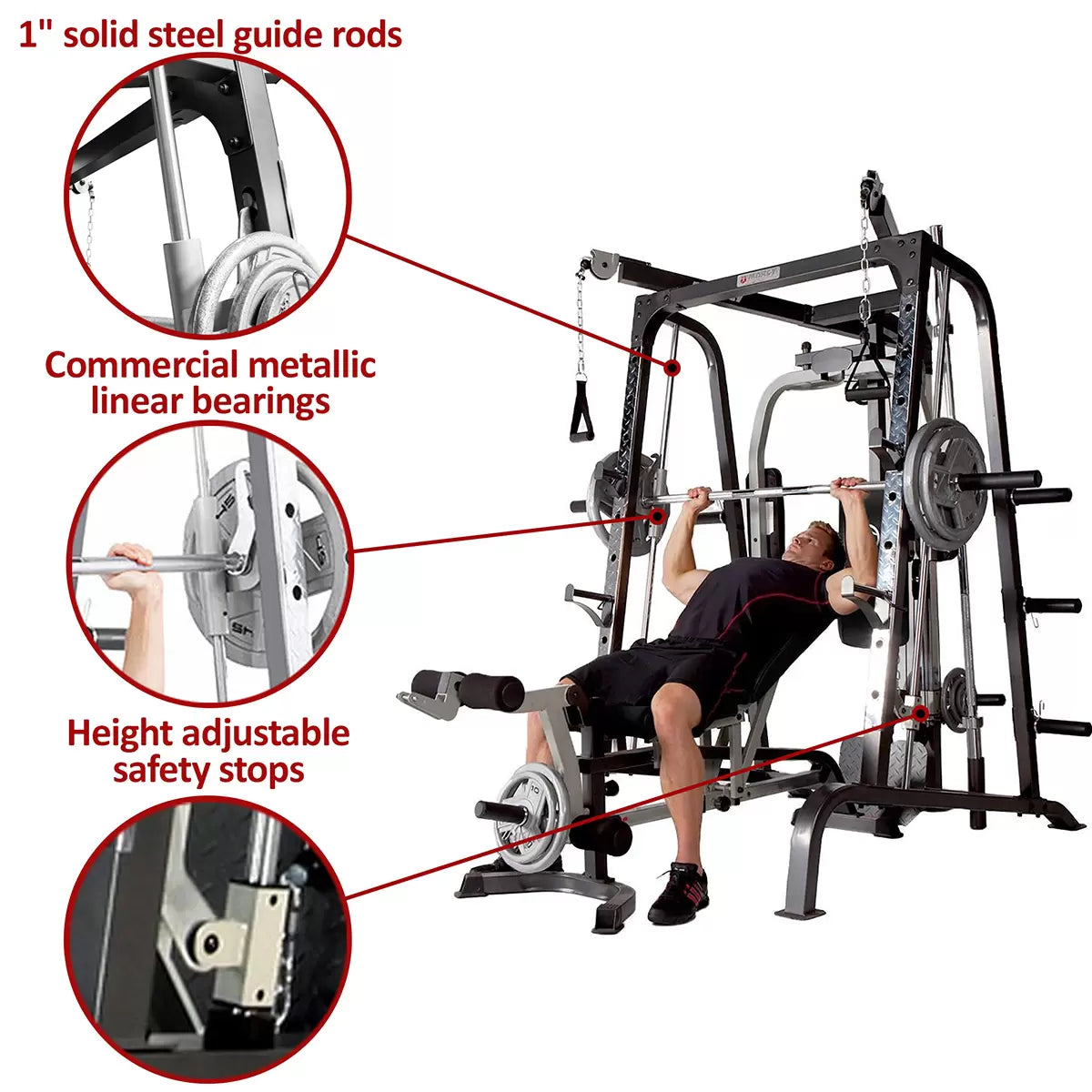 Marcy MD-9010G Deluxe Smith Machine – Marcy Home Gym for Full Body Workouts