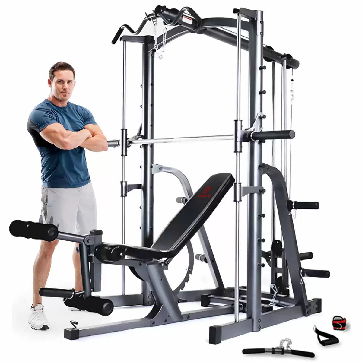 Marcy MWB-1282 Smith Machine with Adjustable Weight Bench – Full Body Home Gym