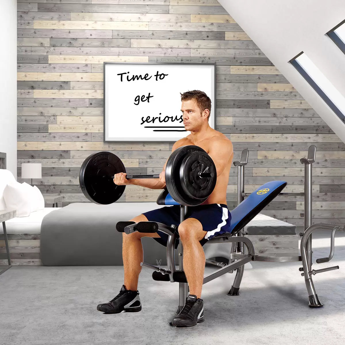 Marcy MWB-36780B Bench and Weight Set – Adjustable Workout Bench with Weights for Home Gym