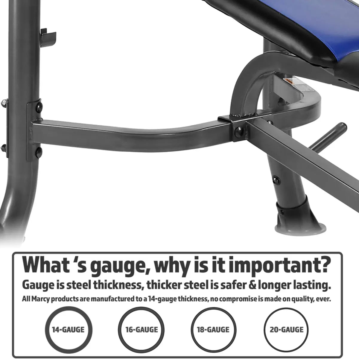 Marcy MWB-36780B Bench and Weight Set – Adjustable Workout Bench with Weights for Home Gym