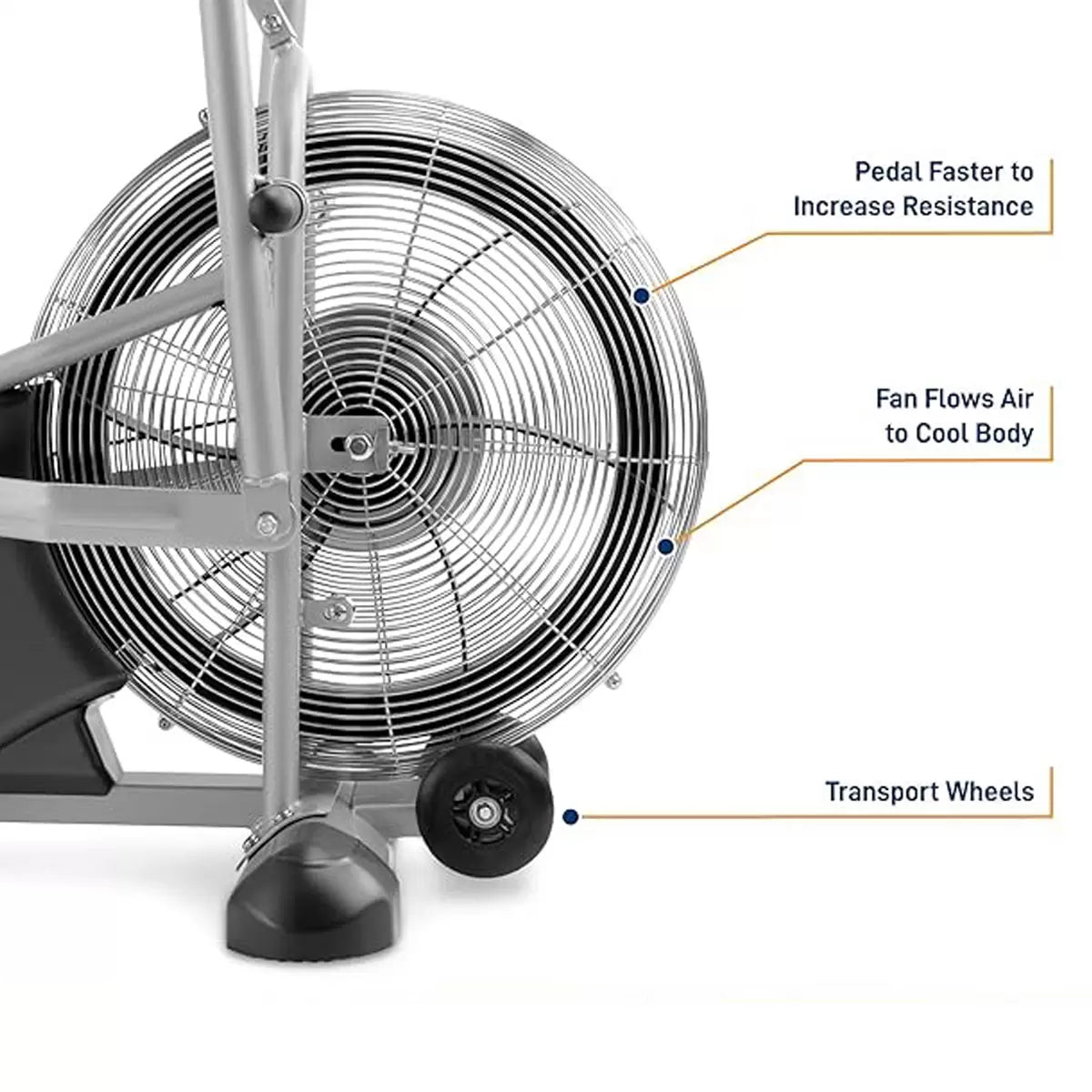 Marcy AIR-1 Deluxe Dual Action Fan Bike Home Fitness Bike for Workout