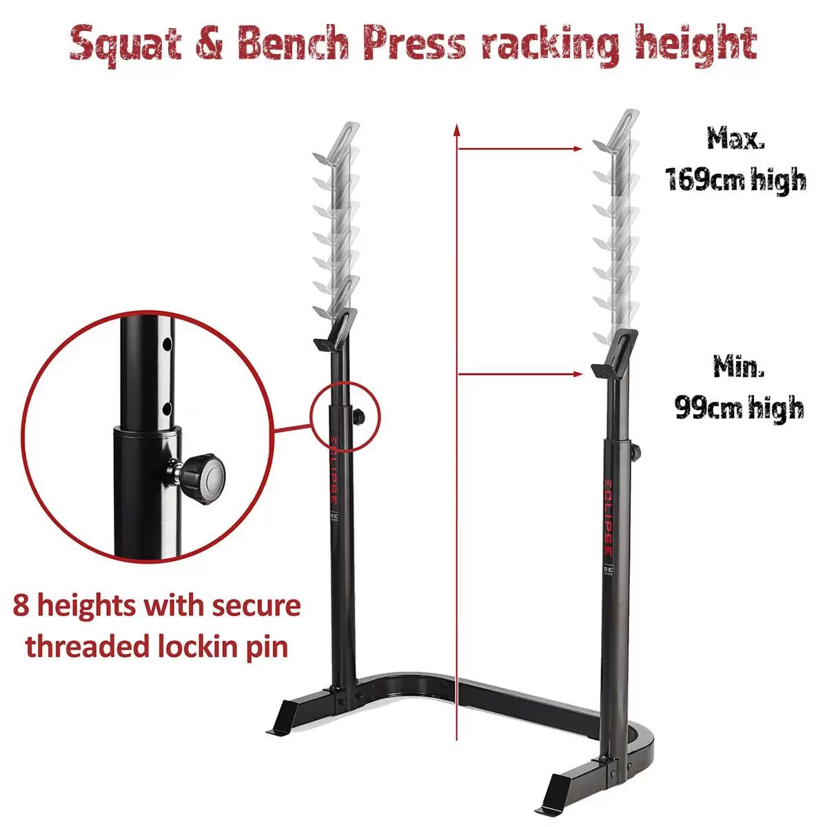 Marcy BE3000 Eclipse Adjustable Weight Bench & Squat Rack for home gym