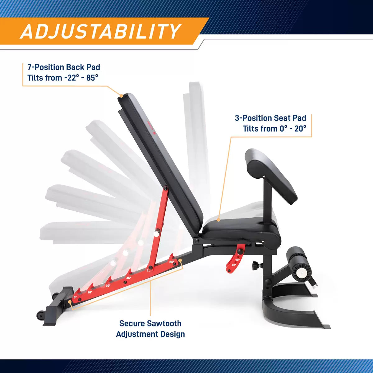 Marcy SB-7799 Deluxe Utility Bench – Adjustable Workout Bench