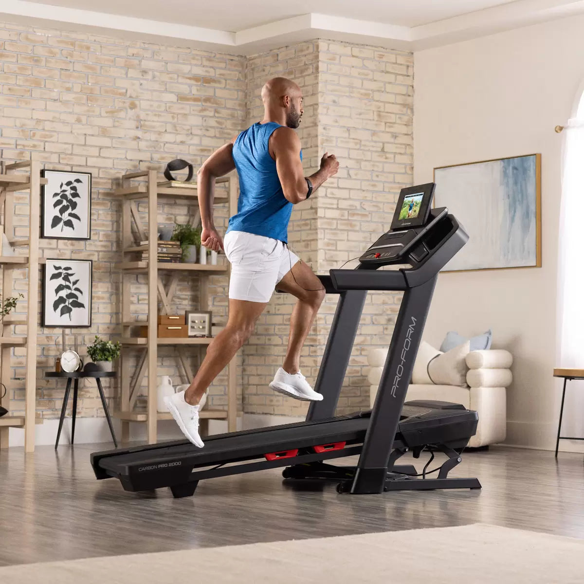 Installed ProForm Carbon Pro 2000 Folding Smart Treadmill for Home