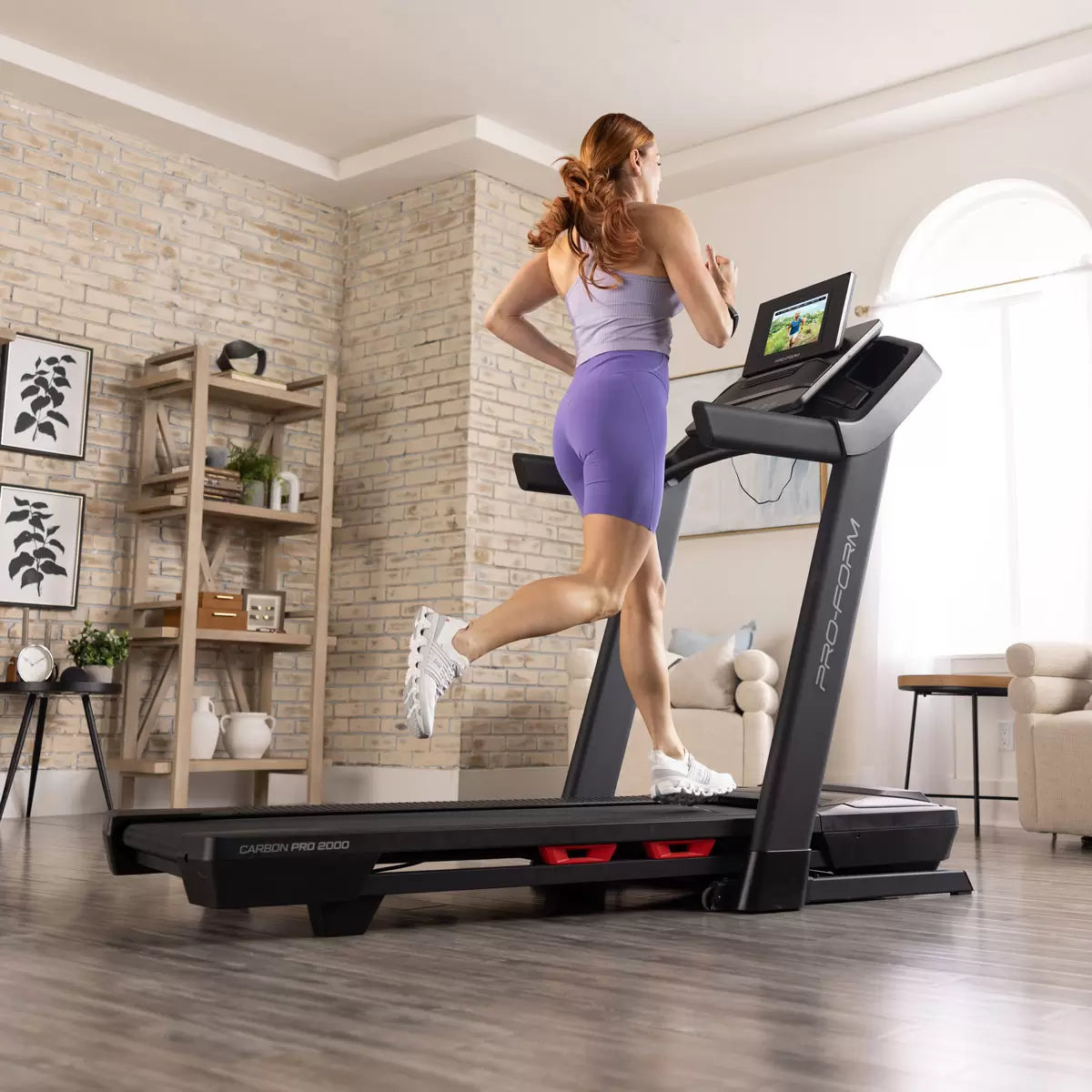 Installed ProForm Carbon Pro 2000 Folding Smart Treadmill for Home