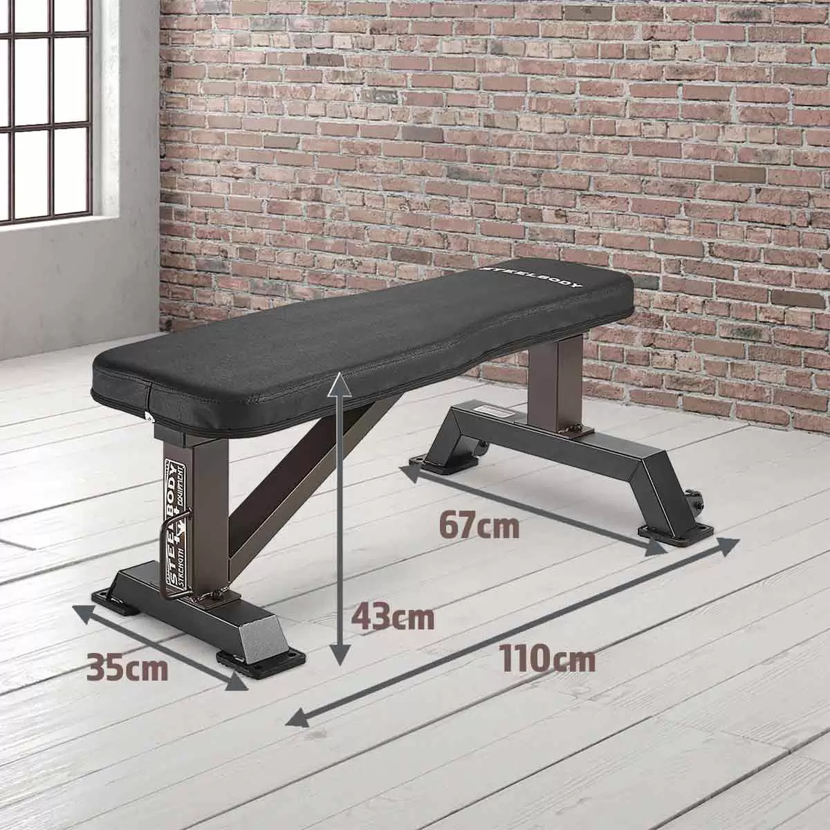 SteelBody STB-10101 Flat Bench – Heavy-Duty Strength Training Bench for Home Gym