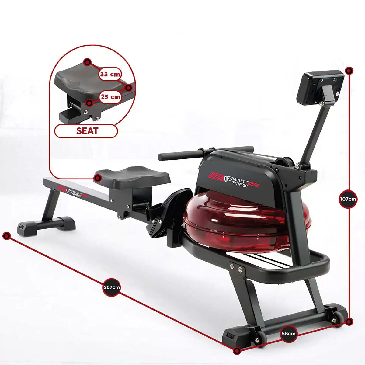 Circuit Fitness Water Rowing Machine – Fitness Rowing Machine | Cardio Workout