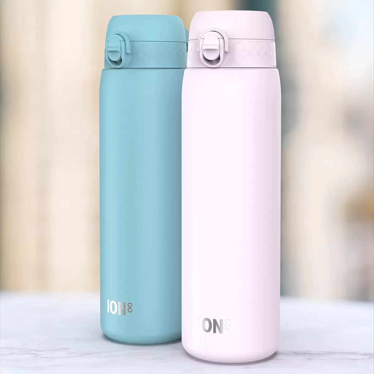 Ion8 Stainless Steel Water Bottle 1.2L, 2 Pack in Two Colour Combinations