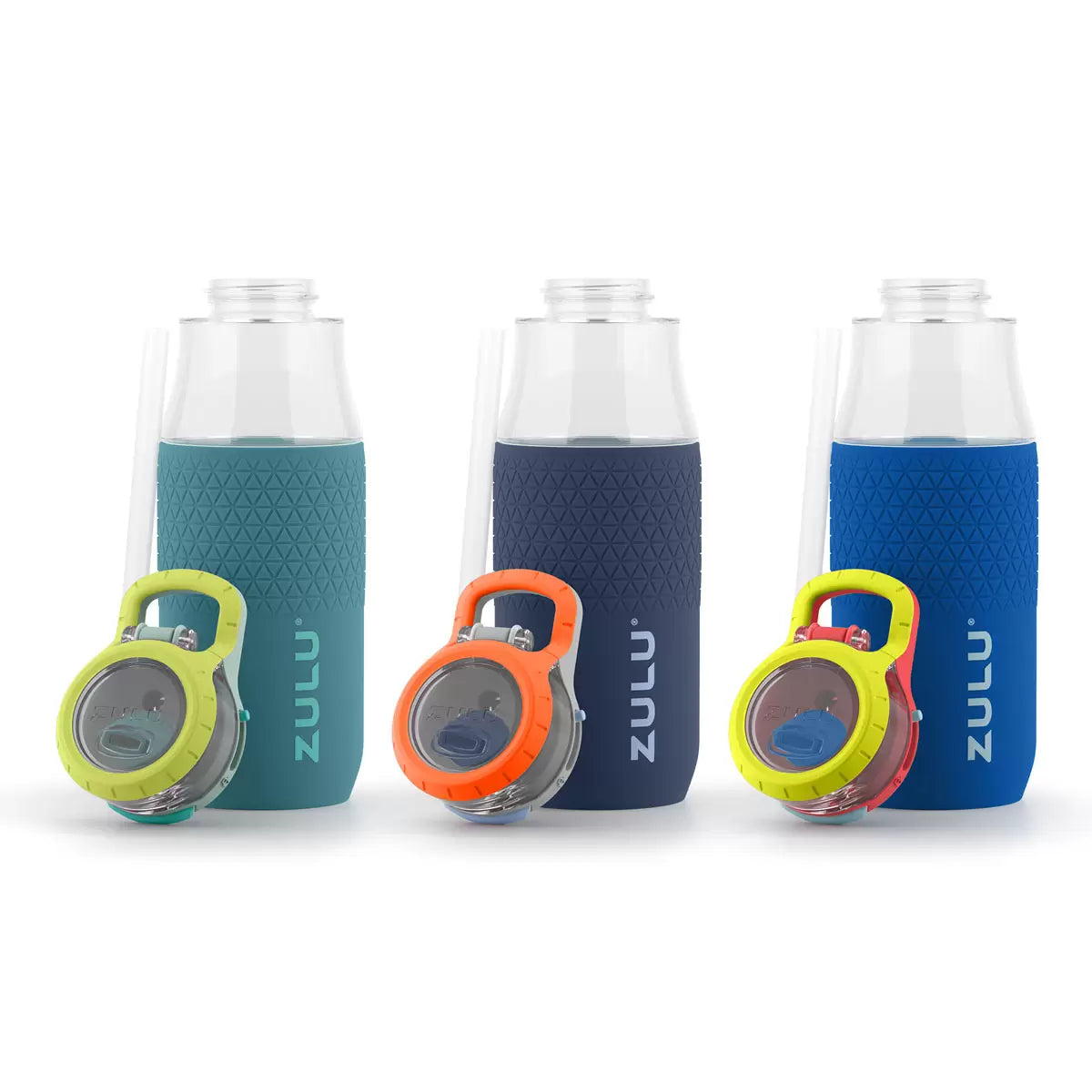 Zulu Tritan 511ml BPA-Free Water Bottle - 3 Pack Leakproof & Reusable