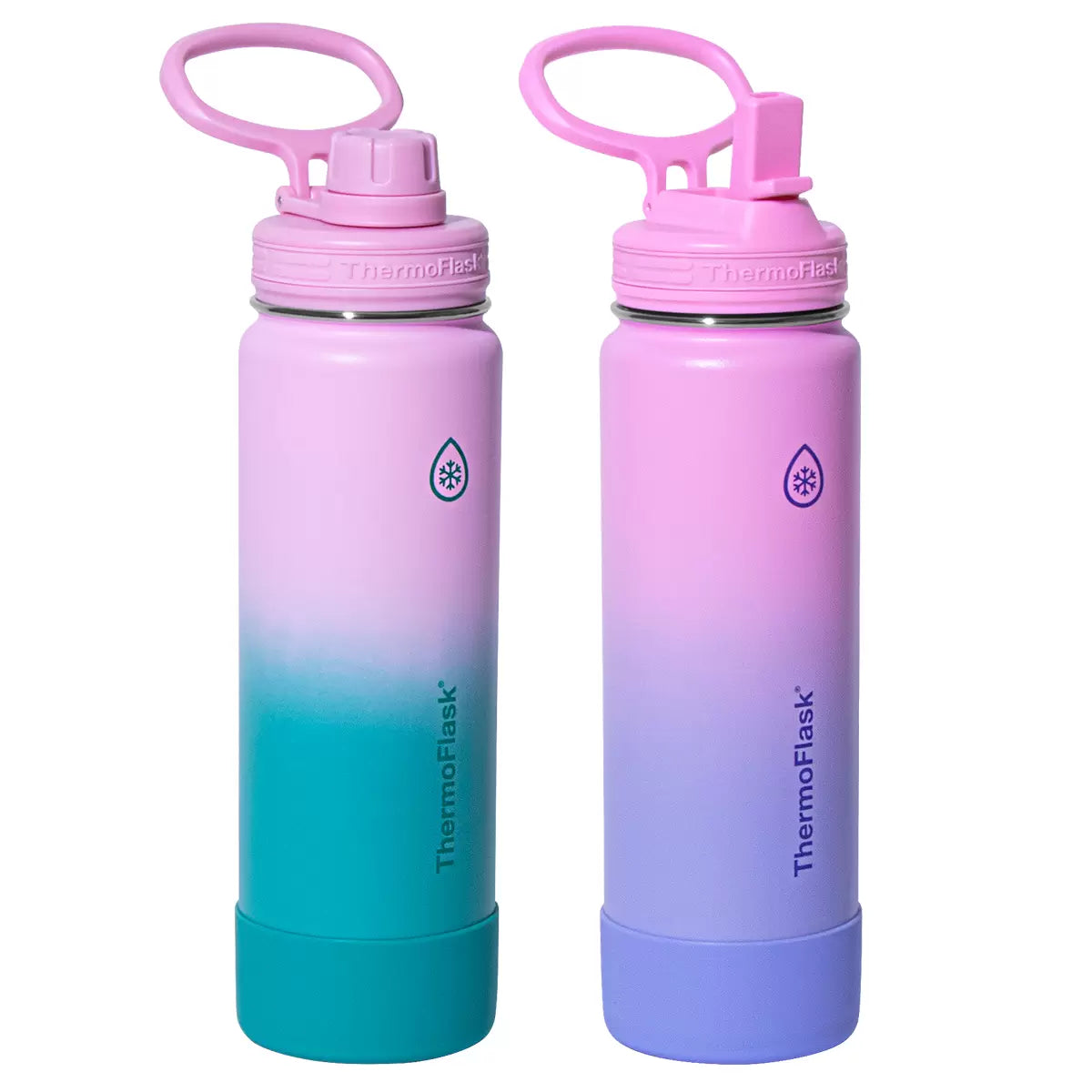 Stainless Steel Thermo Flask 700ml Durable Water Bottle, 2 Pack in 3 Colour Combinations